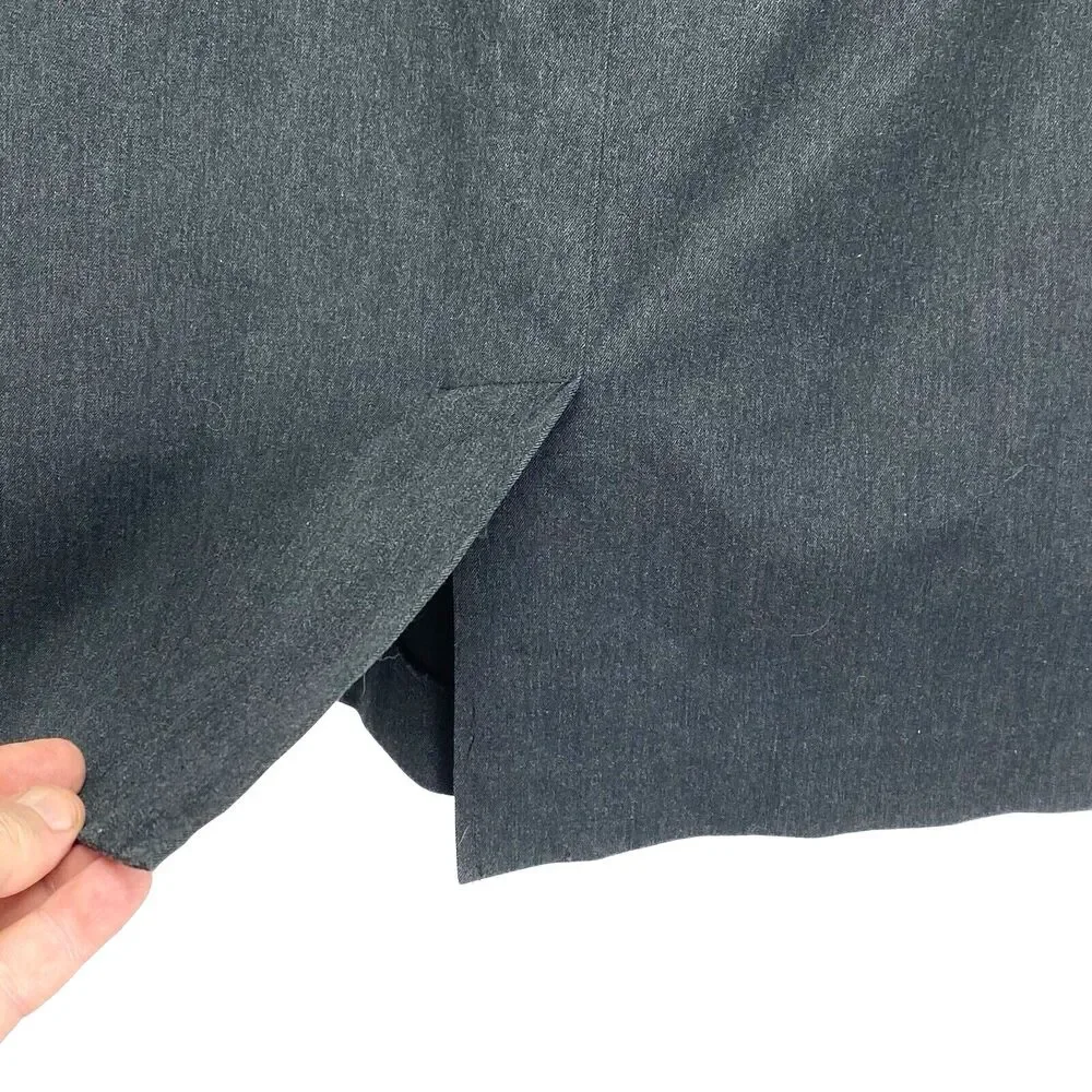 Lauren Ralph Lauren Sz 4 Womens Pencil Mini Skirt Gray Stretch Denim Zip Pockets